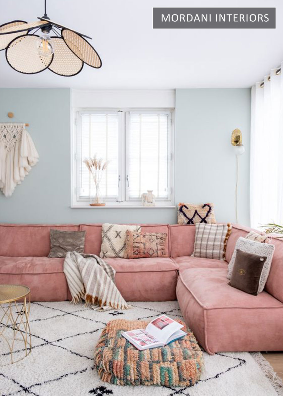 Salmon Pink Velvet Upholstery Fabric